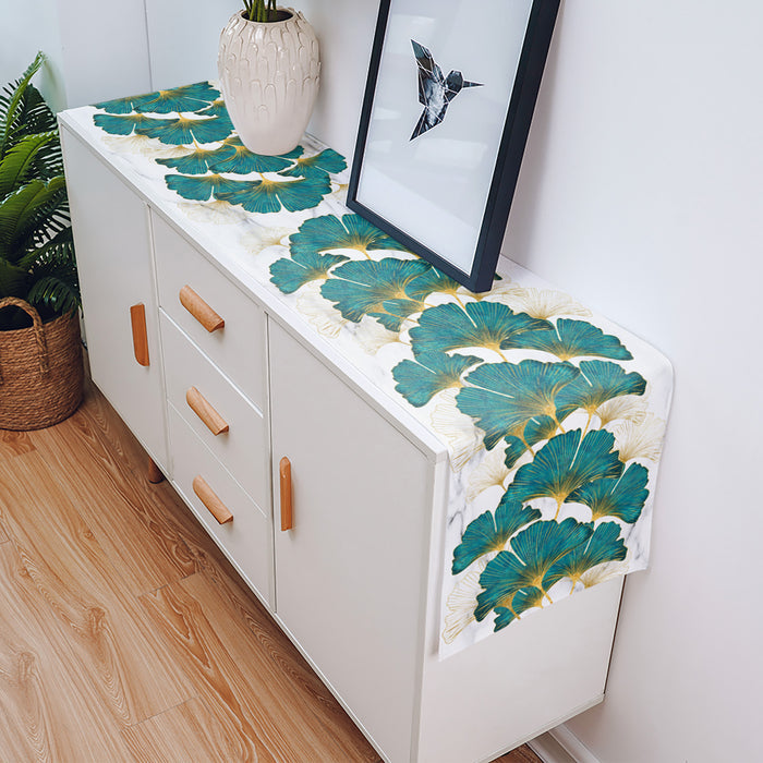 Ginkgo leaf marble texture Table Runner Place Mats - LeobonZone