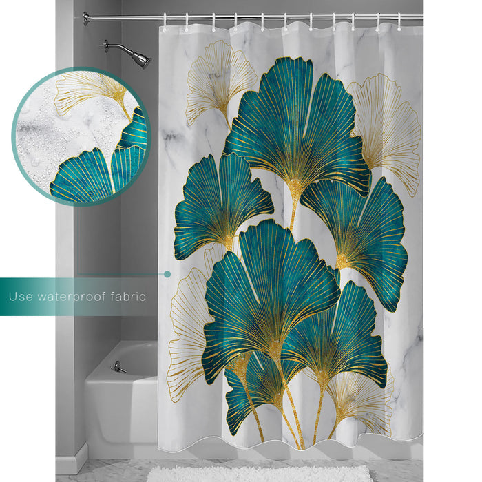 Ginkgo leaf marble texture Waterproof Durable Shower Curtain - LeobonZone