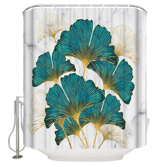 Ginkgo leaf marble texture Waterproof Durable Shower Curtain - LeobonZone