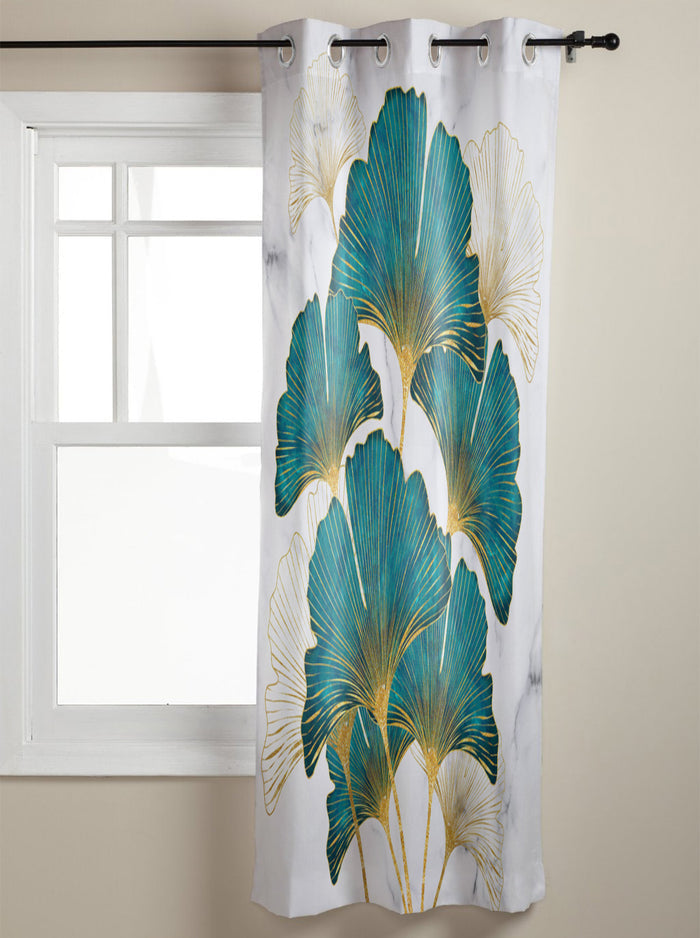 Ginkgo leaf marble texture window curtains - LeobonZone