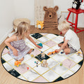 Gold Marbling square Splicing Circular Felt Rugs - LeobonZone