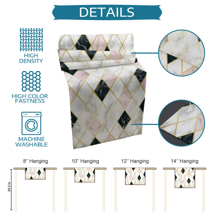 Gold Marbling square Splicing Table Runner Place Mats - LeobonZone