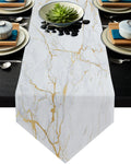 Golden marble and granite pattern Table Runner Place Mats Sharp Angle - LeobonZone