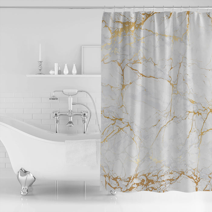 Golden marble and granite pattern Waterproof Durable Shower Curtain - LeobonZone