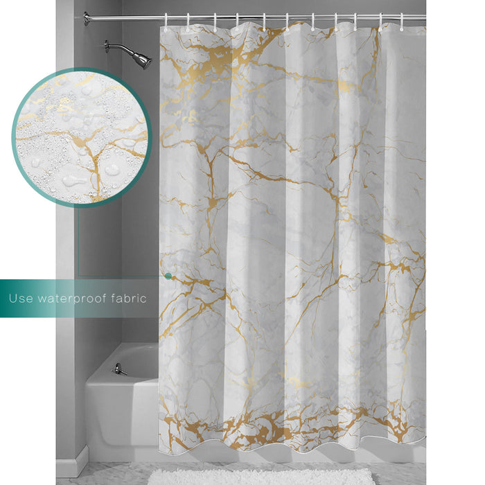 Golden marble and granite pattern Waterproof Durable Shower Curtain - LeobonZone