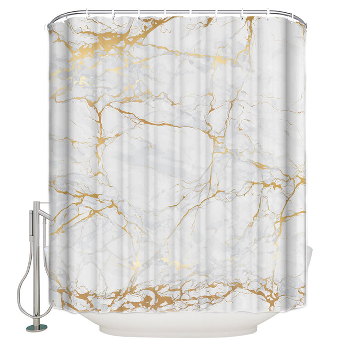Golden marble and granite pattern Waterproof Durable Shower Curtain - LeobonZone