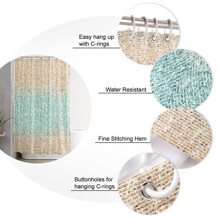 Gradient Stripe Waterproof Durable Shower Curtain - LeobonZone