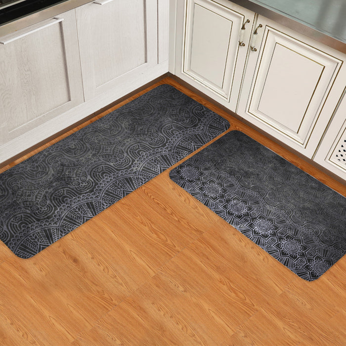 Gradual Change Pattern Circular Angle Felt Carpets Two piece set - LeobonZone