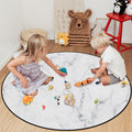 Gray Marble Texture Circular Felt Rugs - LeobonZone