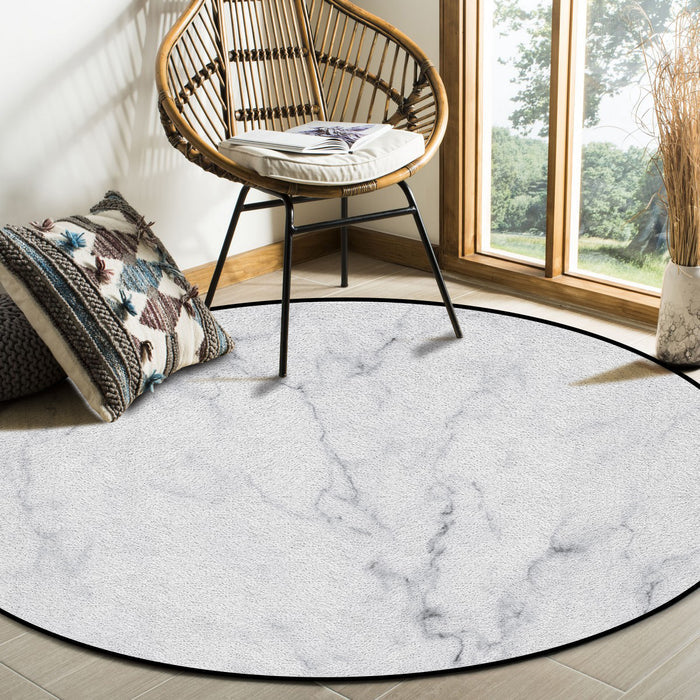 Gray Marble Texture Circular Felt Rugs - LeobonZone