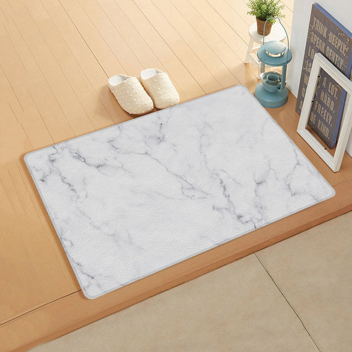 Gray Marble Texture Leather Doormat - LeobonZone
