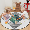 Gray Marble texture of tropical plants and water Circular Felt Rugs - LeobonZone