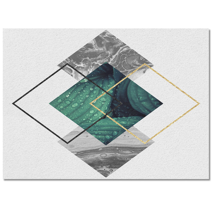 Gray Marble texture of tropical plants and water Right Angle Felt Rugs - LeobonZone