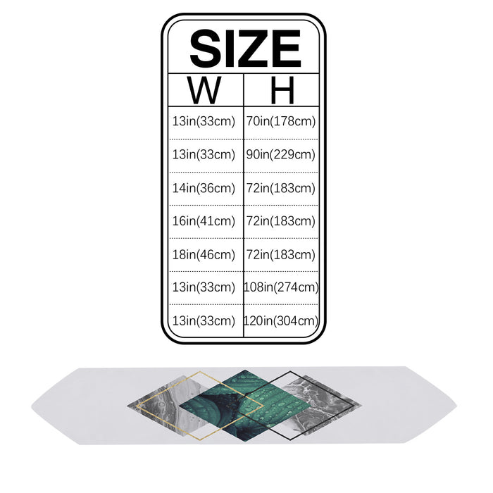 Gray Marble texture of tropical plants and water Table Runner Place Mats Sharp Angle - LeobonZone