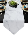 Gray Marble Texture Table Runner Place Mats Sharp Angle - LeobonZone