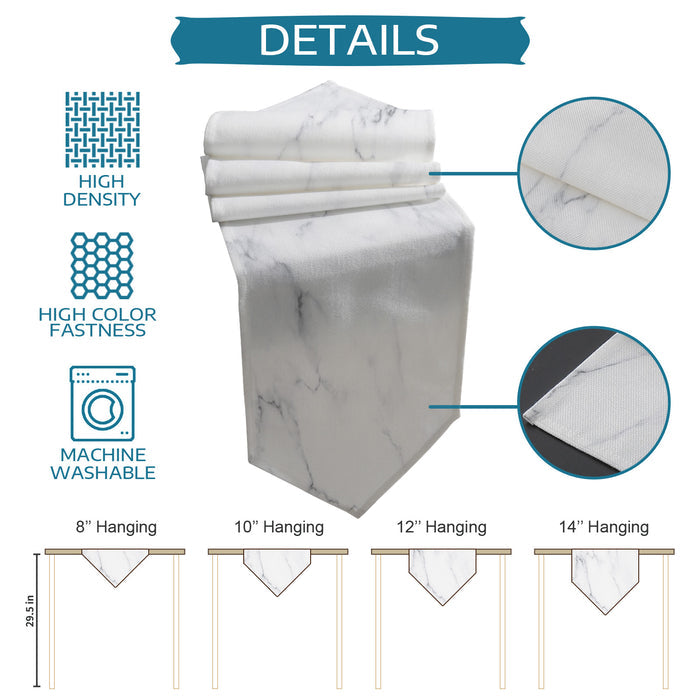 Gray Marble Texture Table Runner Place Mats Sharp Angle - LeobonZone