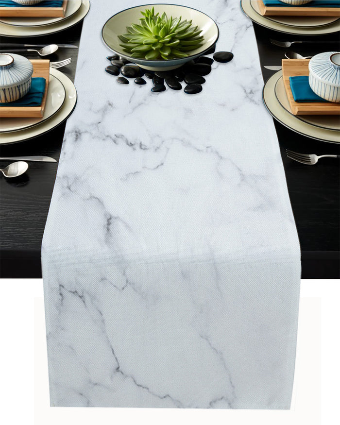 Gray Marble Texture Table Runner Place Mats - LeobonZone
