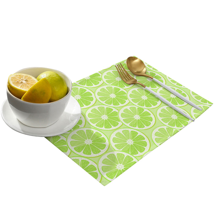 Green lemon in summer Personalized Table Placemats - LeobonZone