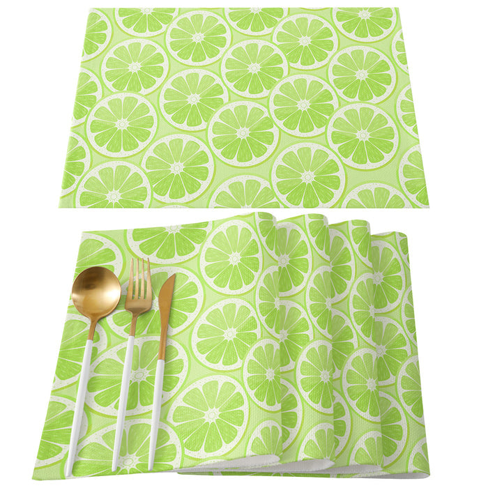 Green lemon in summer Personalized Table Placemats - LeobonZone