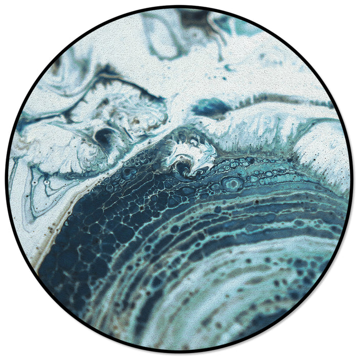 Green Marble fluid gradient texture Circular Felt Rugs - LeobonZone