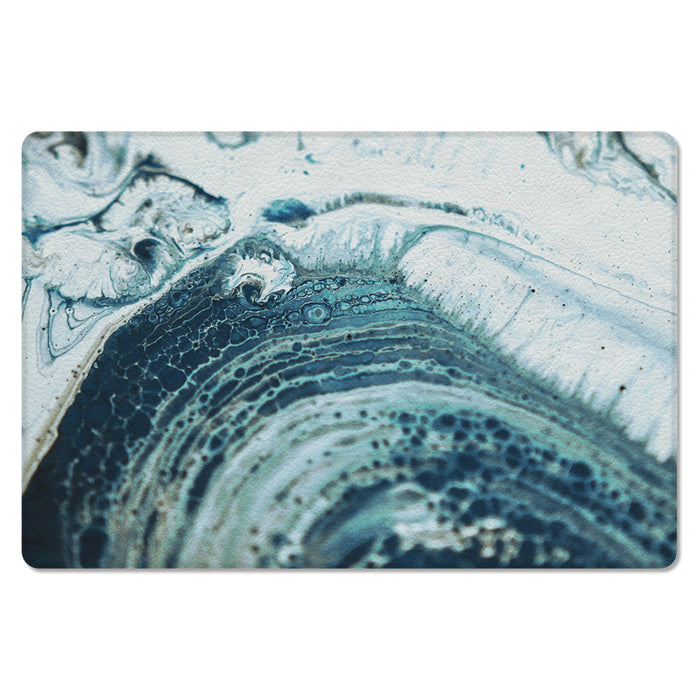 Green Marble fluid gradient texture Leather Doormat - LeobonZone