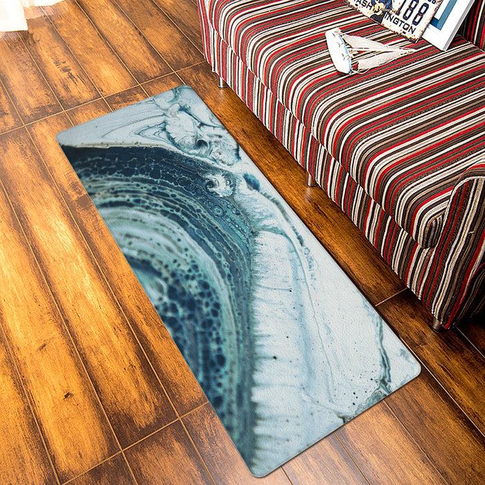 Green Marble fluid gradient texture Leather Doormat - LeobonZone