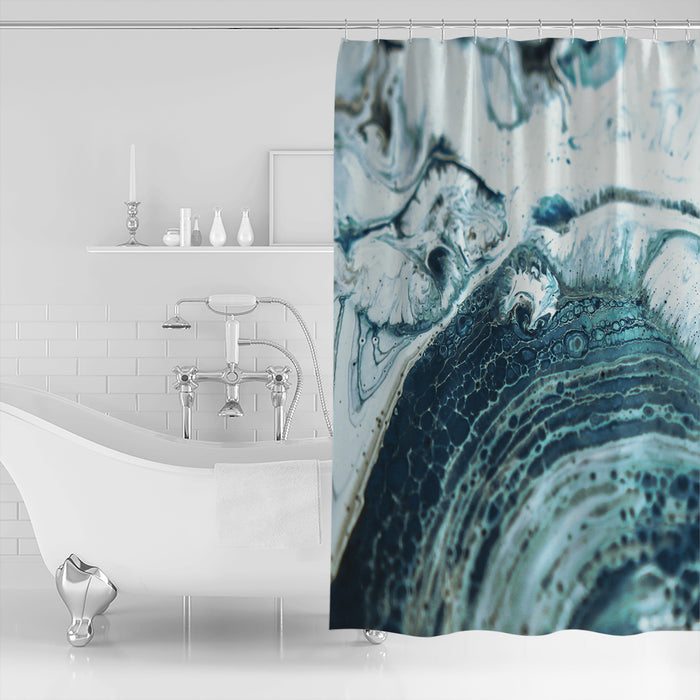 Green Marble fluid gradient texture Waterproof Durable Shower Curtain - LeobonZone