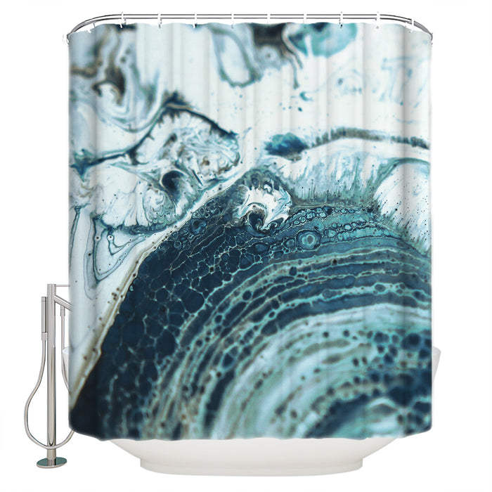 Green Marble fluid gradient texture Waterproof Durable Shower Curtain - LeobonZone