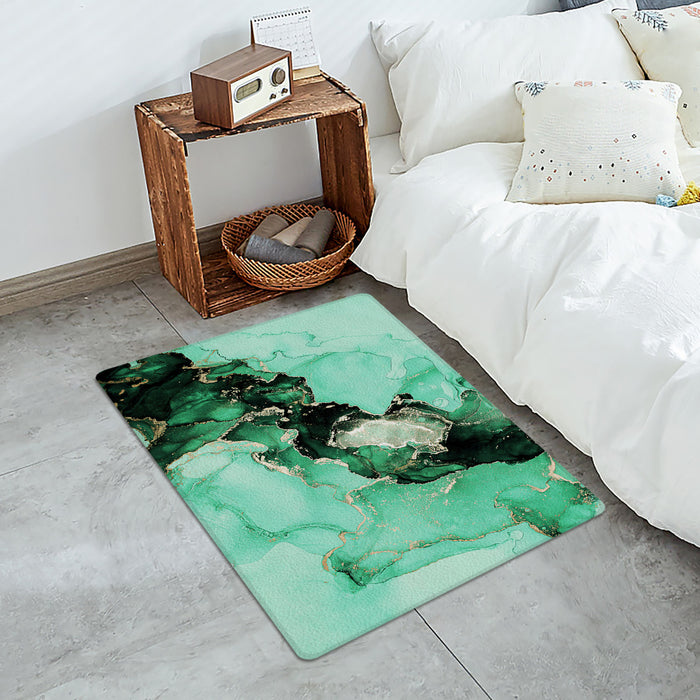 Green Marble Texture in Phnom Penh Leather Doormat - LeobonZone