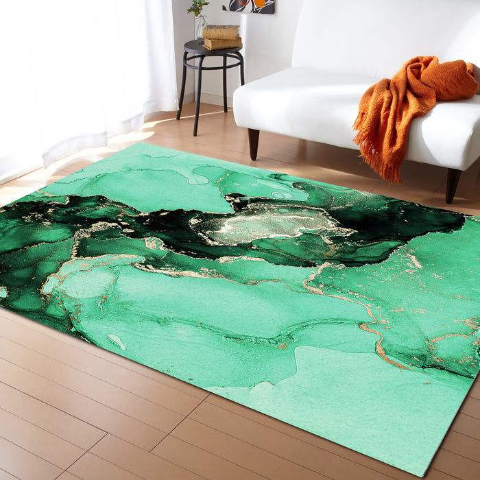 Green Marble Texture in Phnom Penh Right Angle Felt Rugs - LeobonZone