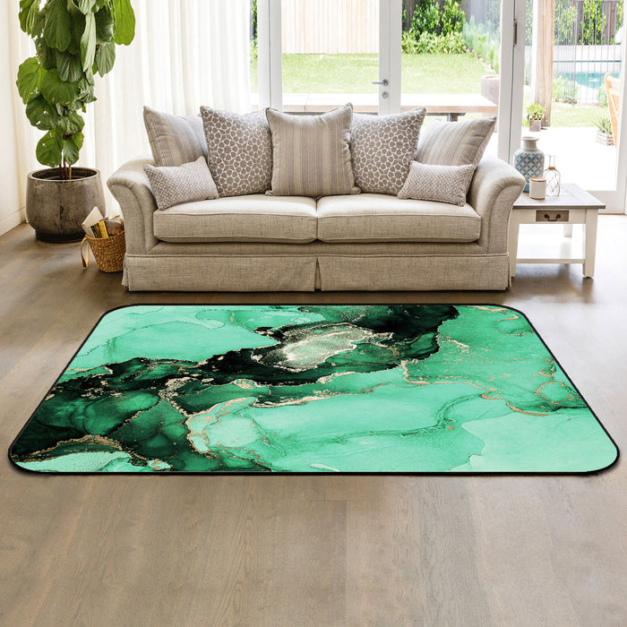 Green Marble Texture in Phnom Penh Sponge Rillet Rubber Rugs - LeobonZone