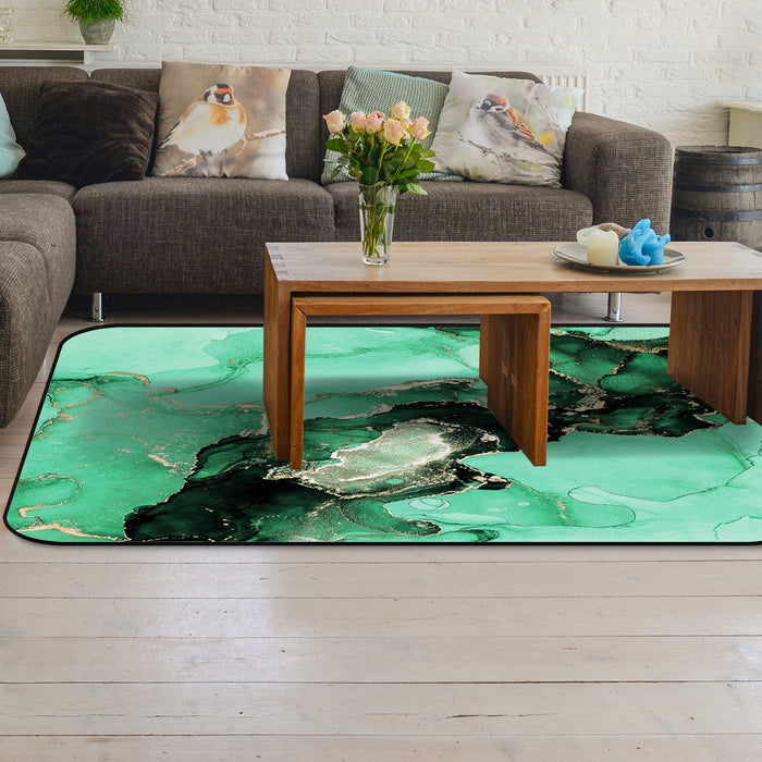 Green Marble Texture in Phnom Penh Sponge Rillet Rubber Rugs - LeobonZone