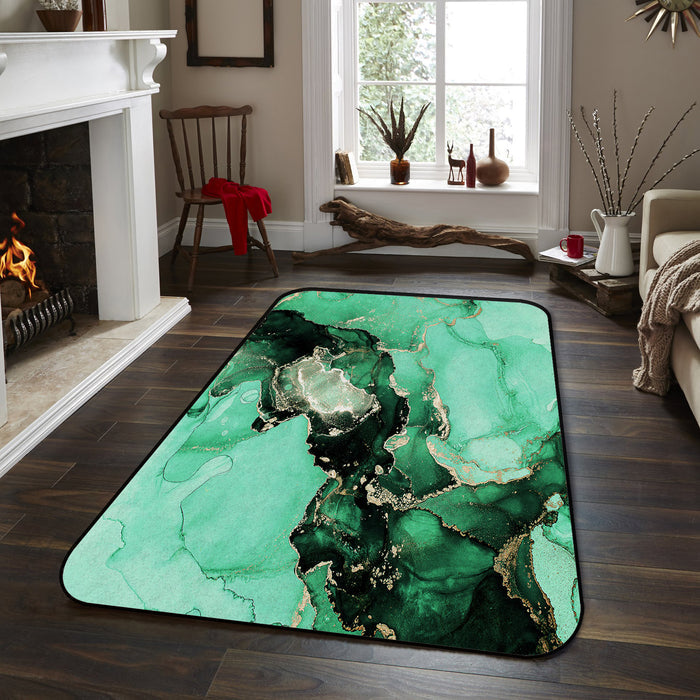 Green Marble Texture in Phnom Penh Sponge Rillet Rubber Rugs - LeobonZone