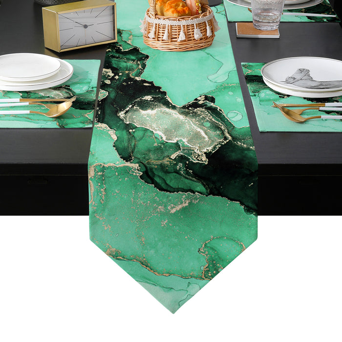 Green Marble Texture in Phnom Penh Table Flag And Table Mat Suit Sharp angle - LeobonZone