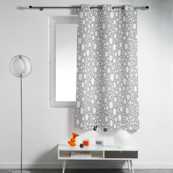 Grey dots Blackout Window Curtains - LeobonZone