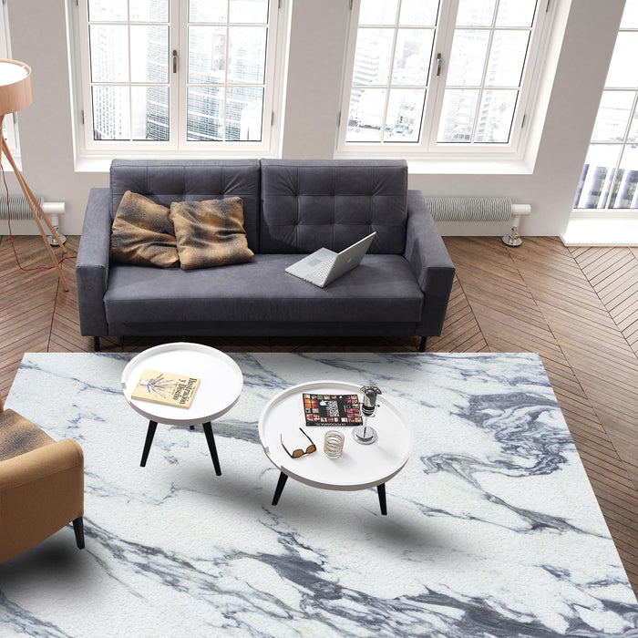 Grey Marble light color pattern stone Right Angle Felt Rugs - LeobonZone