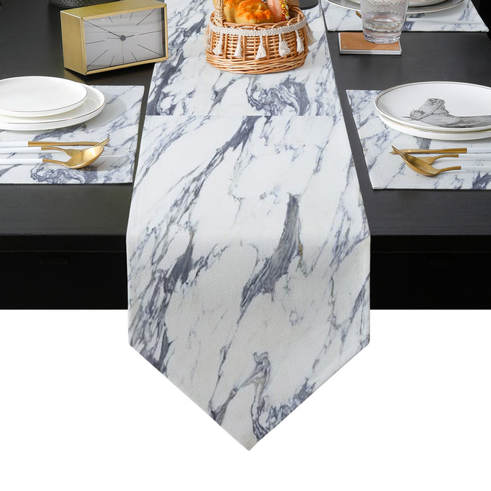 Grey Marble light color pattern stone Table Flag And Table Mat Suit Sharp angle - LeobonZone