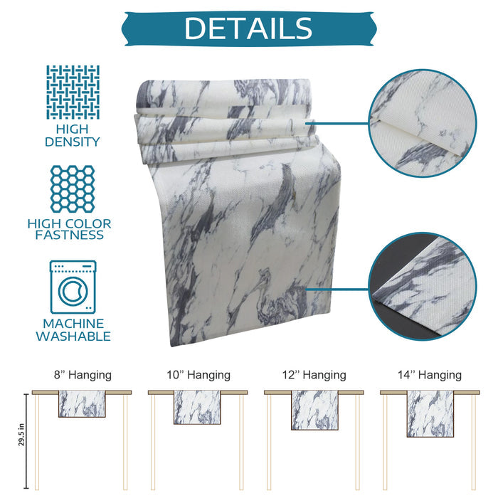 Grey Marble light color pattern stone Table Runner Place Mats - LeobonZone
