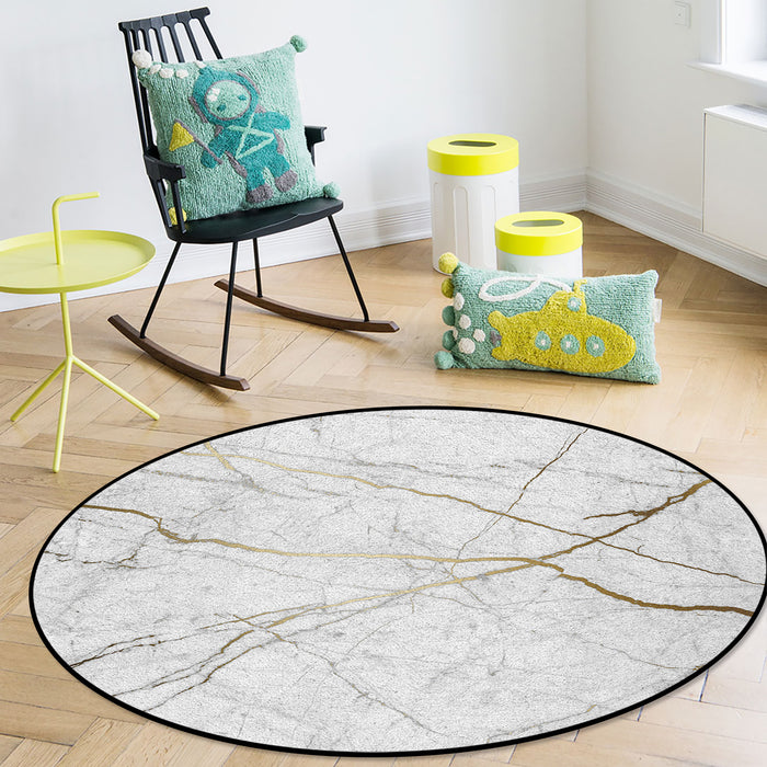 Grey Marble line texture Circular Felt Rugs - LeobonZone