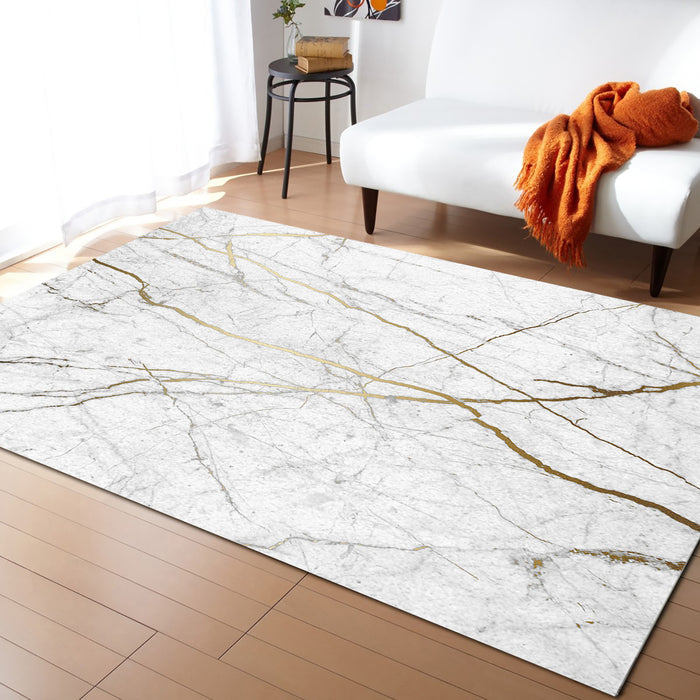 Grey Marble line texture Right Angle Felt Rugs - LeobonZone