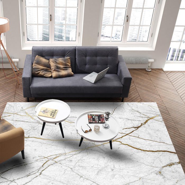 Grey Marble line texture Right Angle Felt Rugs - LeobonZone