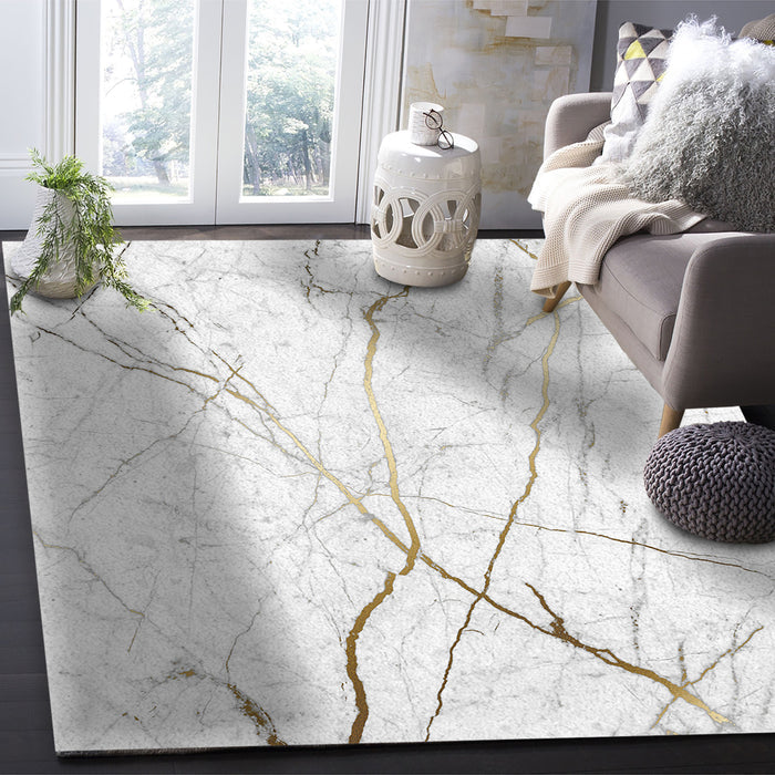 Grey Marble line texture Right Angle Felt Rugs - LeobonZone