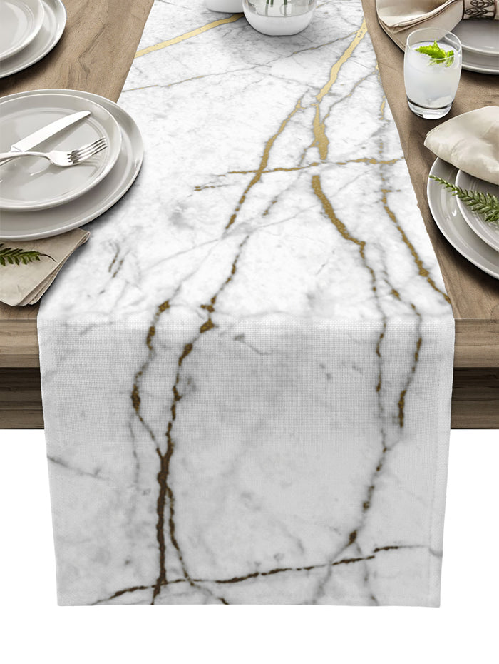 Grey Marble line texture Table Runner Place Mats - LeobonZone