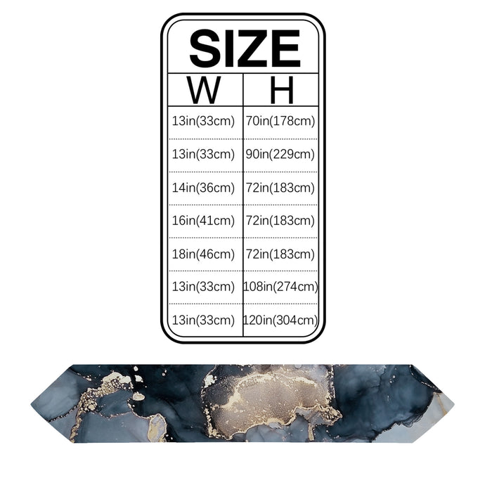 Grey Marble texture Golden line Table Runner Place Mats Sharp Angle - LeobonZone