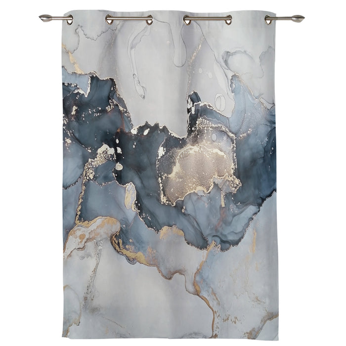 Grey Marble texture Golden line window curtains - LeobonZone