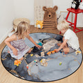 Grey Marble Texture in Phnom Penh Circular Felt Rugs - LeobonZone