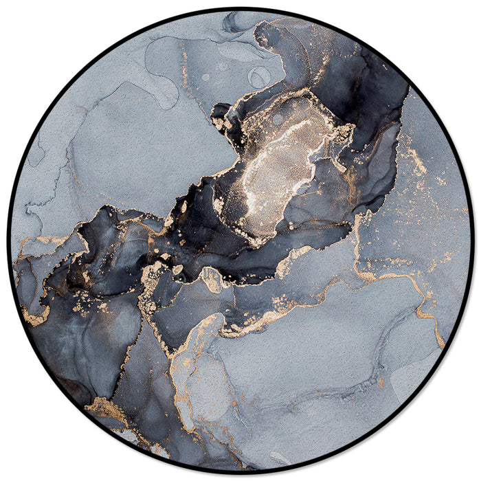 Grey Marble Texture in Phnom Penh Circular Felt Rugs - LeobonZone
