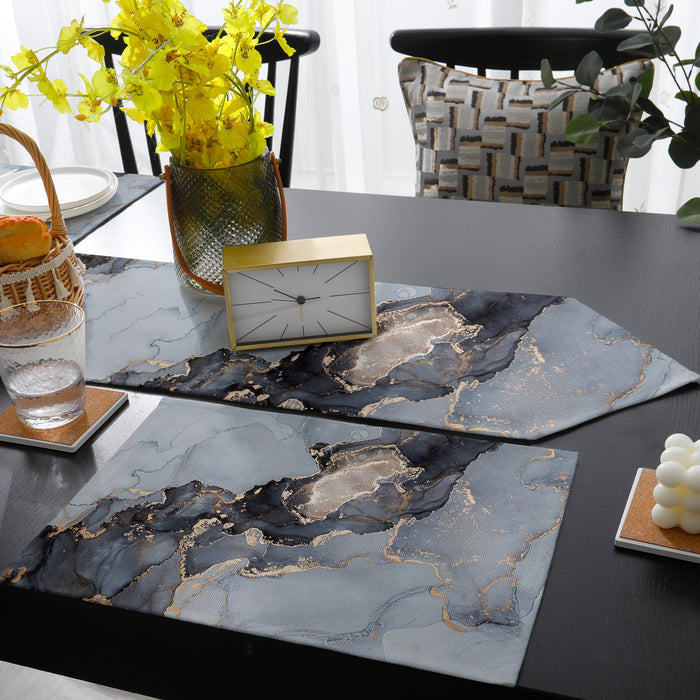 Grey Marble Texture in Phnom Penh Table Flag And Table Mat Suit Sharp angle - LeobonZone