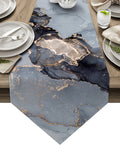 Grey Marble Texture in Phnom Penh Table Runner Place Mats Sharp Angle - LeobonZone