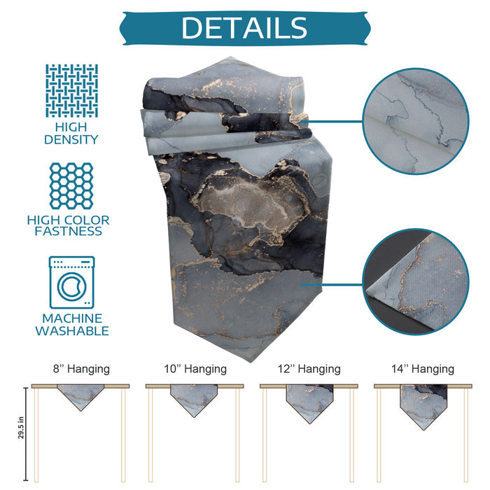 Grey Marble Texture in Phnom Penh Table Runner Place Mats Sharp Angle - LeobonZone